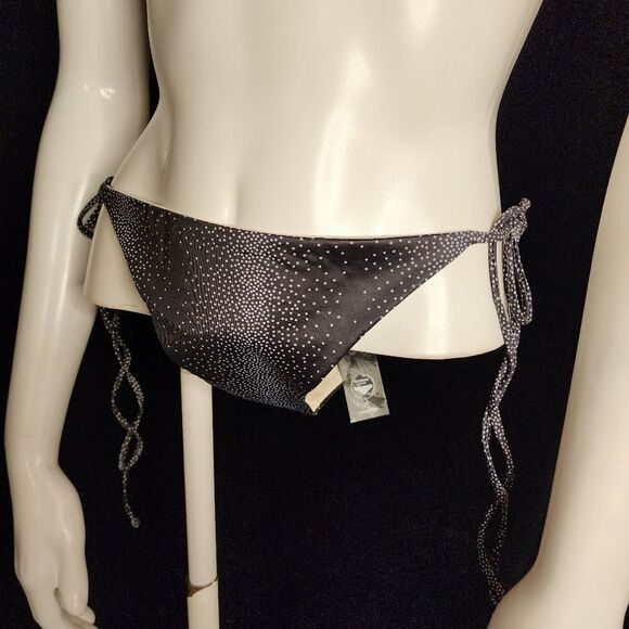 NWT Tavik Moderate Coverage Black Side Tie Gray Dot Bikini Bottoms (M) - Picture 2 of 6